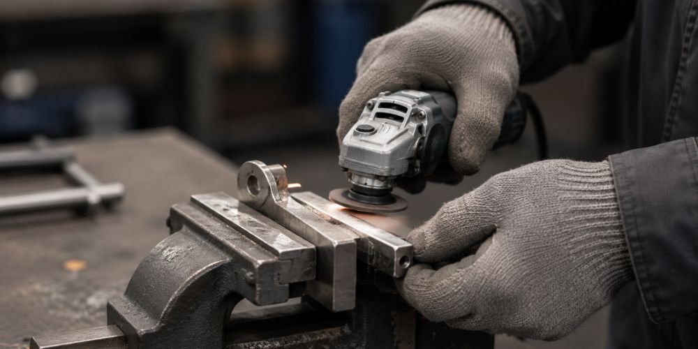 Mini amoladora en trabajo de precisión y acabado fino