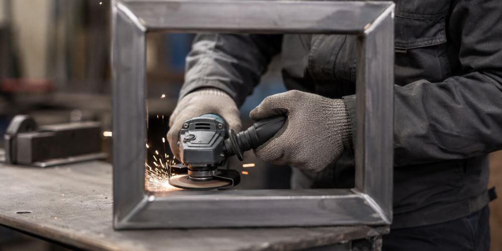 Mini amoladora en uso en espacio reducido para trabajos de precisión