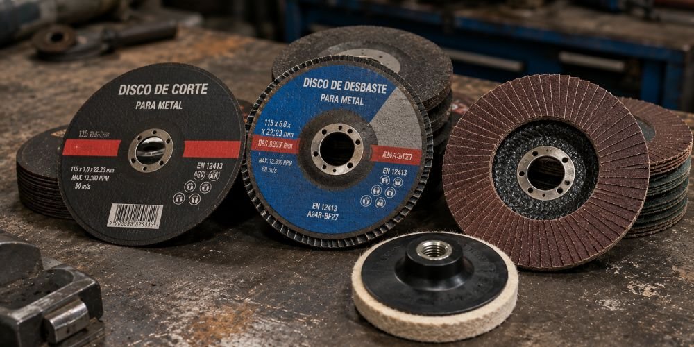 Tipos de discos para amoladora: corte, desbaste y pulido