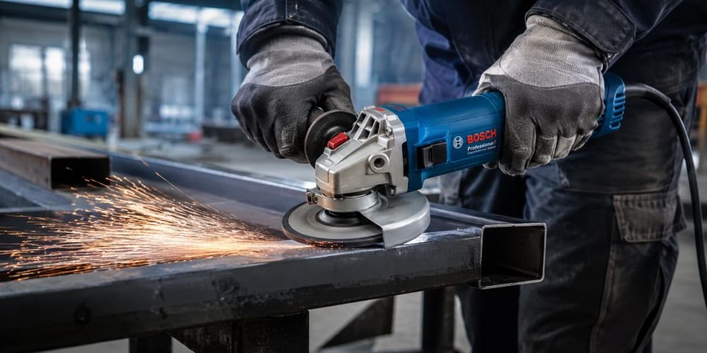 Amoladoras Bosch Professional en uso en entorno de construcción