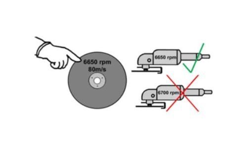 Dato de seguridad marcado técnico disco amoladora